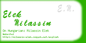elek milassin business card